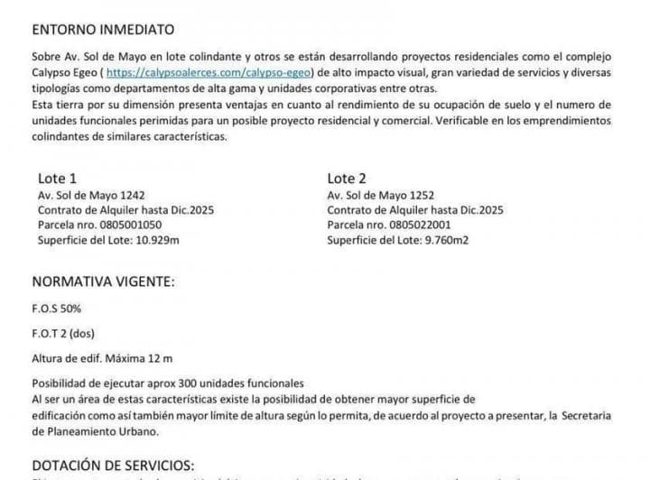 Lote en Venta Sobre Av Sol de Mayo - 3