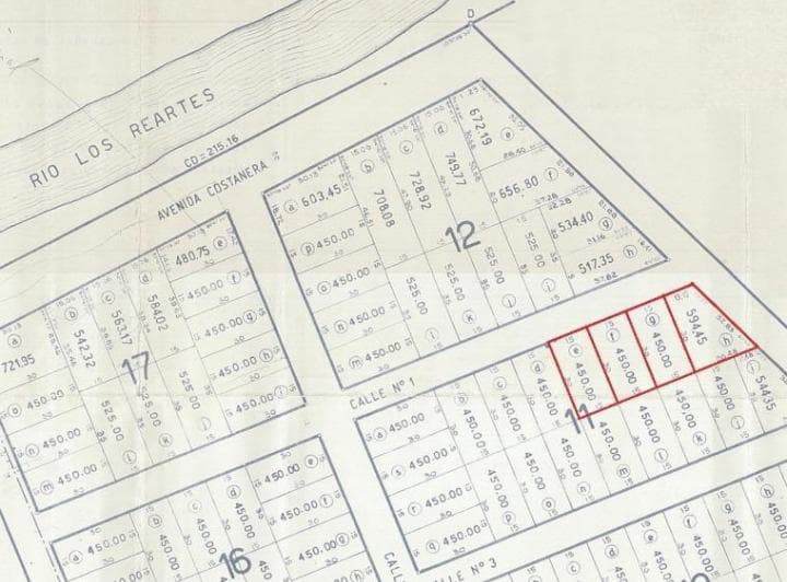 4 Terrenos a 1 Cuadra del Río, 1.944 m² Total. - 3