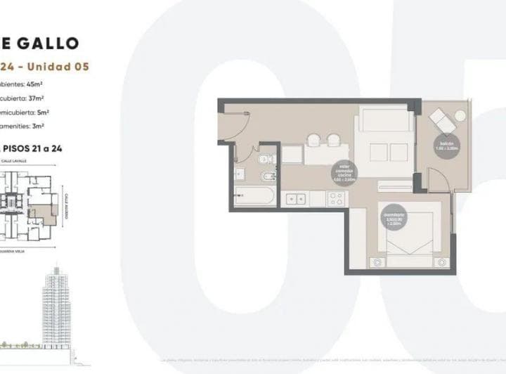 Venta Dto 1 Ambiente a Estrenar en Human Abasto Towers / Amenities Premium - 5