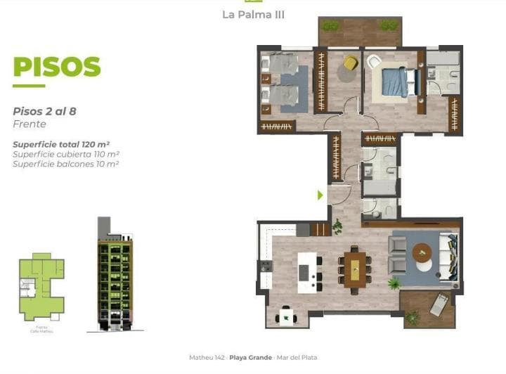 Piso en Venta 3 Amb Playa Grande - 5