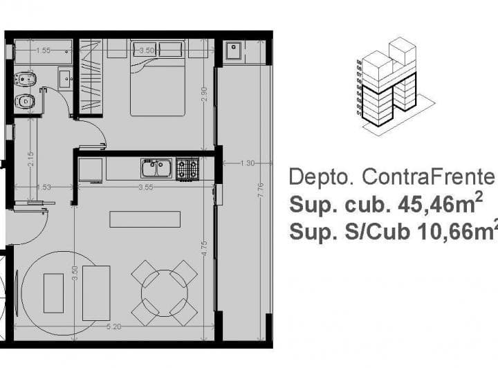 Venta Depto Construcción 1 Dorm Calidad - Av 19 E/47 y 48 - La Plata - 2