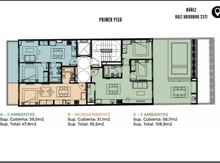 Venta Departamento 2 Ambientes en Nuñez - 3