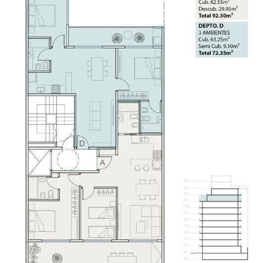 Departamento 3 Ambientes en Belgrano - 2