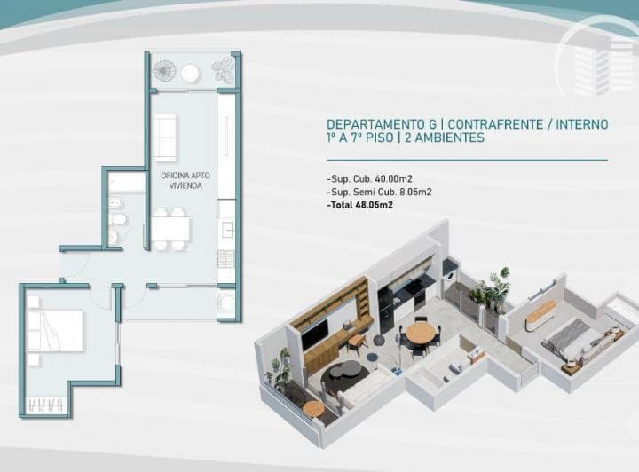 Departamento 2 Ambientes en San Martin - 4