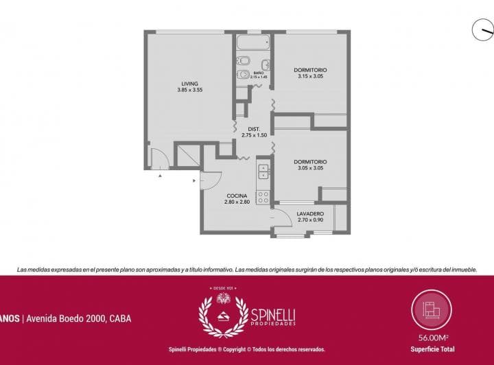 Venta Departamento Semipiso 3 Ambientes 56 m² en Boedo Parque Patricios Apto Crédito Muy Luminoso - 4