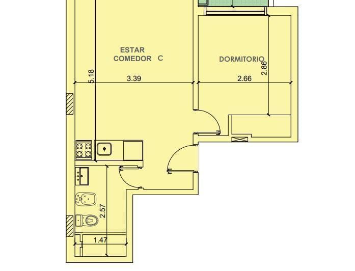Departamento de un Dormitorio con Balcon - 5