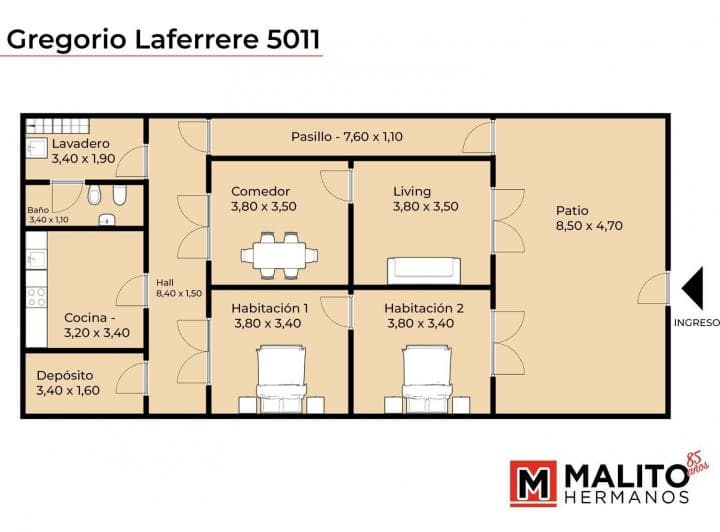 Venta Casa Lote Propio con Patio y Terraza (16 X 8,66 M) - 2