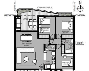Departamento en Martin - 2