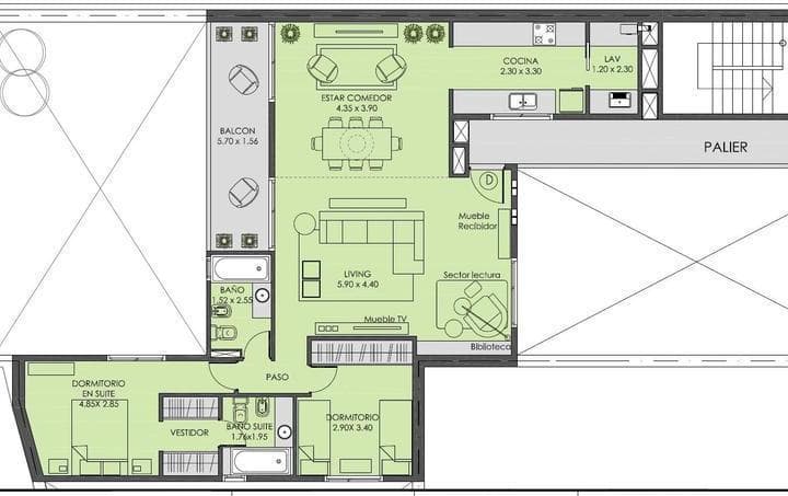 Callao Al 900 Venta Departamento de 2 Dorm., Cochera, Parrillero Lourdes Rosario - 4