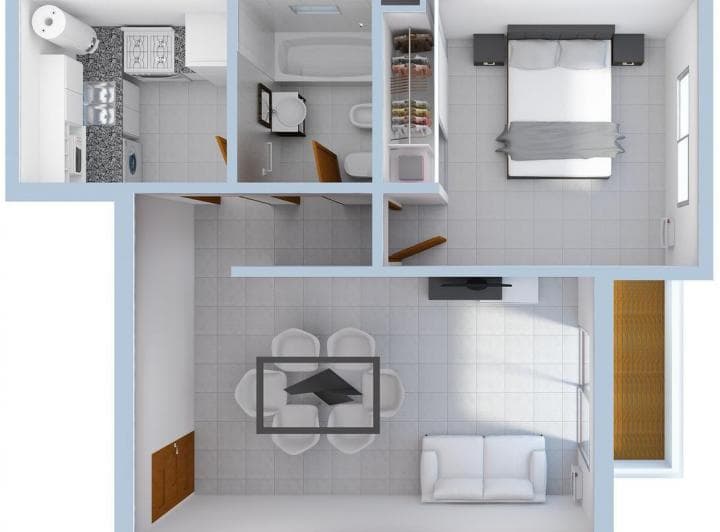 Departamento de un Dormitorio con Balcón. Apto Banco. Zona Pza Malvinas - 2