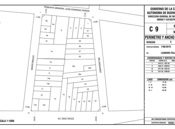 Terreno en Venta Almagro Usaa 698 m² Vendibles Incidencia Usd 329/m² Lote Billinghurst 200 - 2
