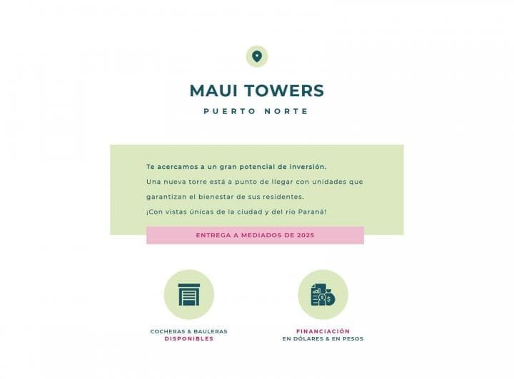 Venta Maui Torre Sur | 2 Dorm. con Cochera - 2