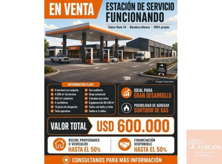 Estación de Servicio en Ruta 14 + Renta Galpones Locales Shop y Mas - 5