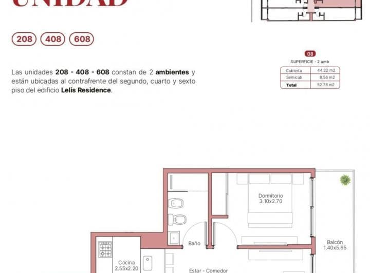 Departamento 2 Ambientes en Construcción en Palermo Soho. - 2
