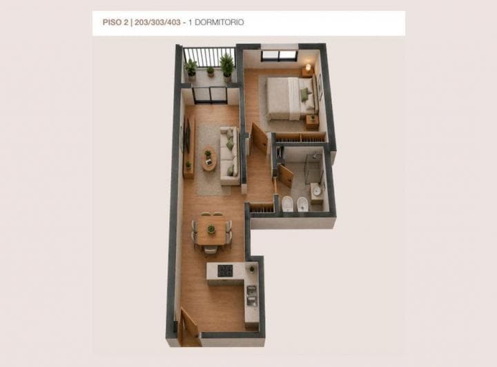 Departamento 1 Dormitorio Venta Pozo Centro Rio - 3