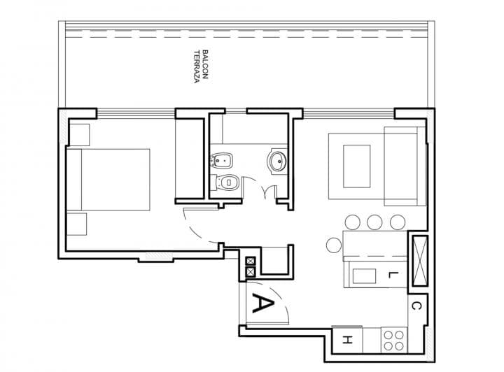 Departamento 2 Ambientes en Venta Estrenar Almagro - 5