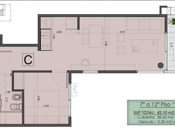 Departamento en Venta Nuñez 2 Ambientes - 2
