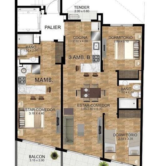 Venta Monoambiente en Construcción con Balcón - Palermo - 2