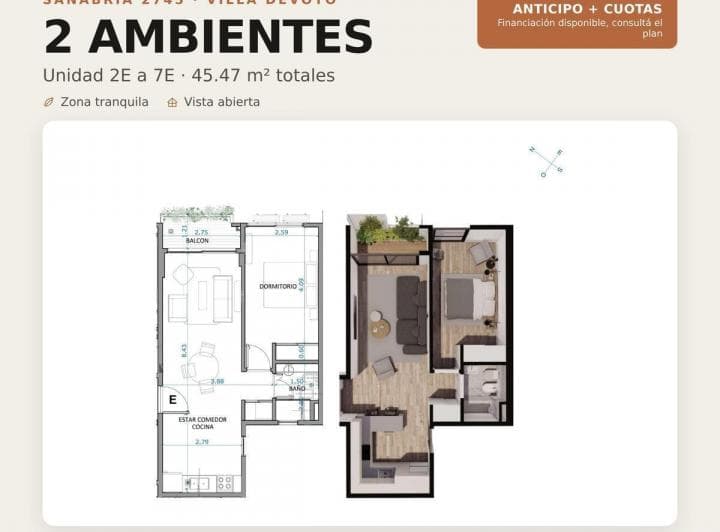 Venta - 2 Ambientes con Balcón - a Estrenar - Abril 2027 - Sum/pileta - Villa Devoto - 5