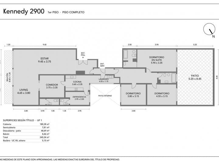 Piso de 3 Dorm Dependencia Cochera Patio Frente a Plaza Seeber, La Rural, Emb. Usa - 5