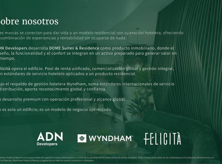 Venta – 3 Ambientes – Departamento – Palermo Hollywood – Dome con Felicità y Wyndham - 2