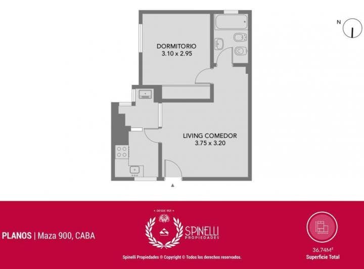 Venta Departamento 2 Ambientes 37 m² Cocina Lavadero en Espléndido Estado en Boedo / Almagro Sur - 3