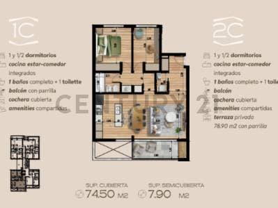 VENTA, Departamento de 1 y 1/2 dormitorios con cochera de Pozo, CITY BELL - Principal