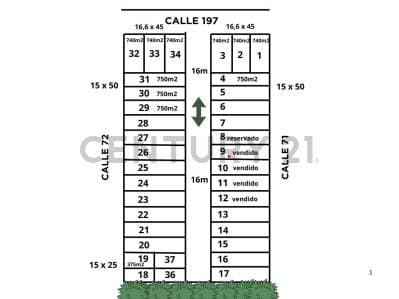 197 y 72. LOTE EN VENTA DE 749M2, LISANDRO OLMOS. - Principal