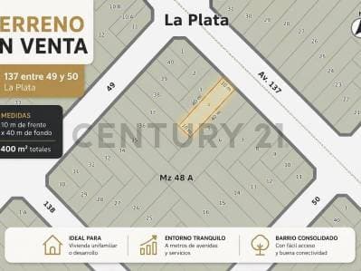 137 entre 49 y 50, Terreno en Venta, La Plata. - 2