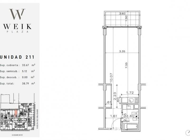 Venta Monoambiente - Weik Plaza - Av Juramento y Vuelta de Obligado - 5
