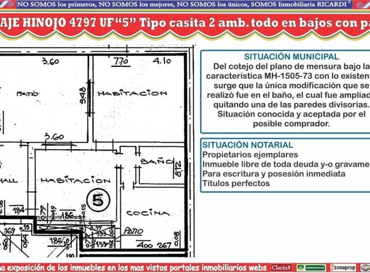 Abuelito Dime Tu - Tipo Casita Todo en Bajos con Patio - 2