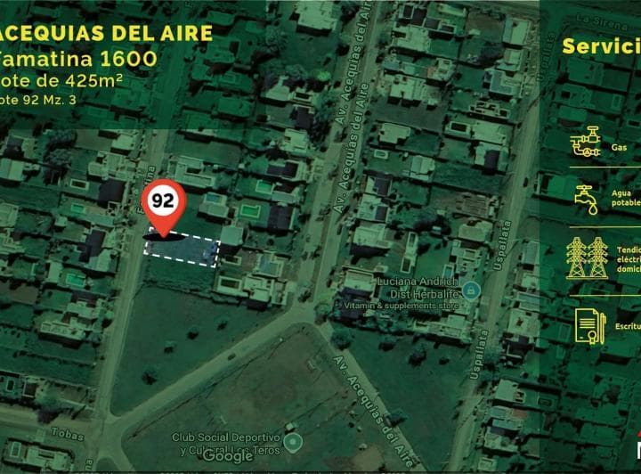 Terreno en Venta 425 m² con Servicios en Roldan - 2