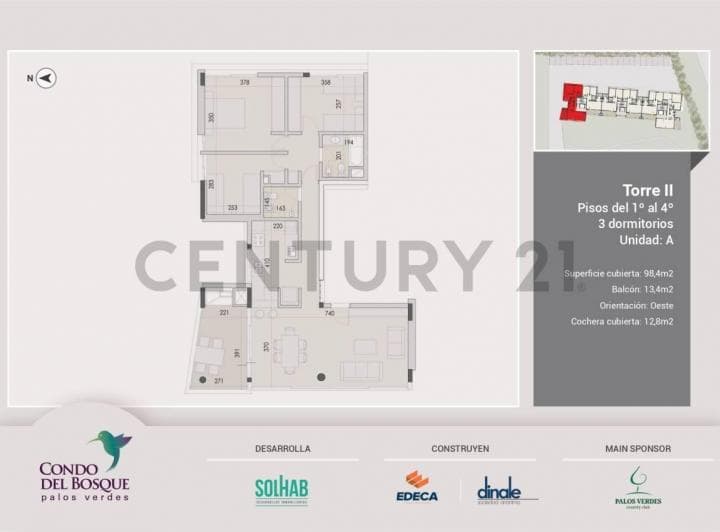 Venta - Departamento 2 Dorm. - Torre 1 Piso 4. Condo del Bosque - 4