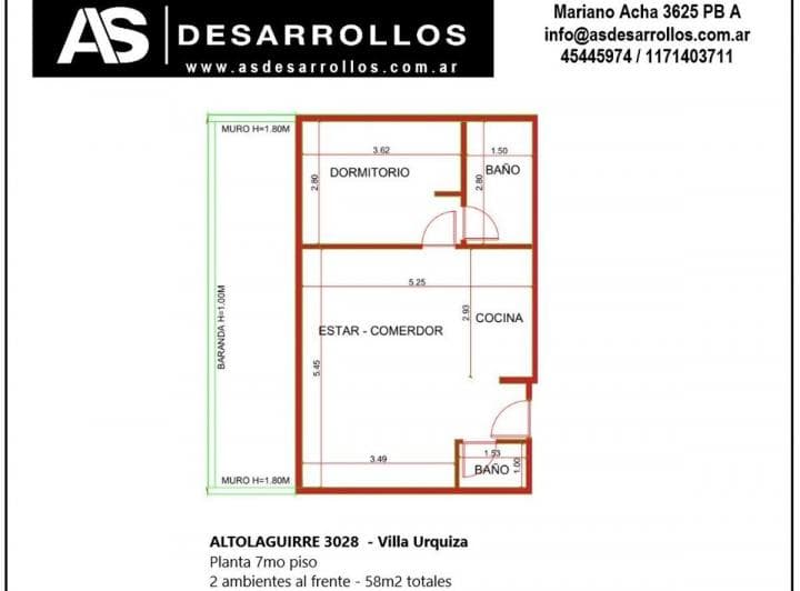 Departamento 2 Ambientes con Balcon Al Frente en 7 Mo Piso - Venta en Pozo - 2