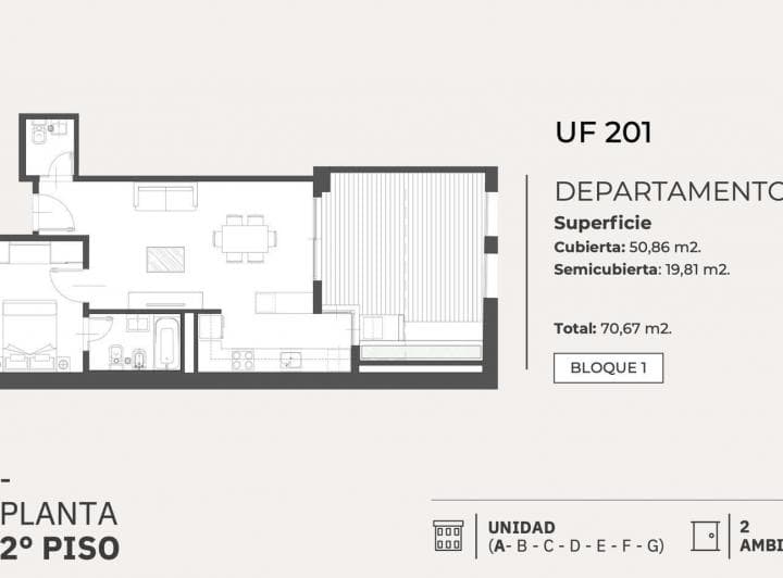 2 Ambientes con Galería y Patio a Estrenar en Caballito Norte - 2
