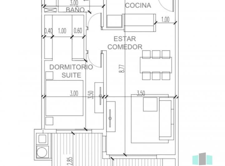 Alquiler | Departamento 1 Dormitorio | Ayres del Sur | Jardín y Parrilla - 2