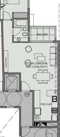 Venta.2 Ambientes a Estrenar, Balcón, Contrafrente. Palermo - 4