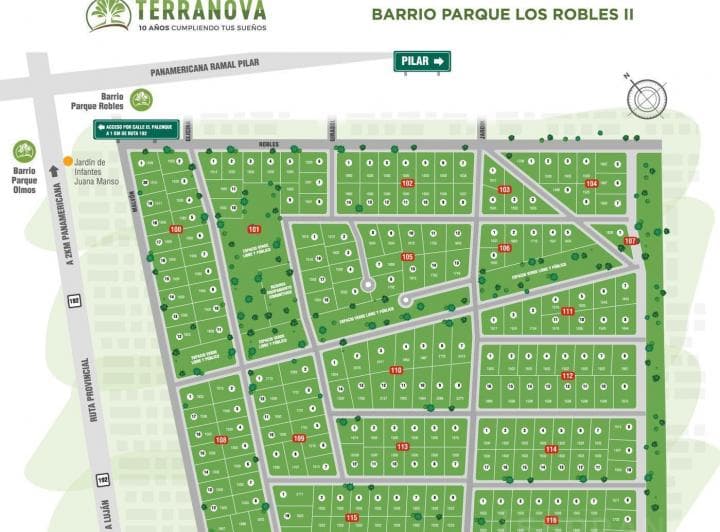 Venta. Terreno 1500 m². Financiación Hasta 60 Cuotas. Barrio Parque Robles II. Entrada por Ruta 192 - 2